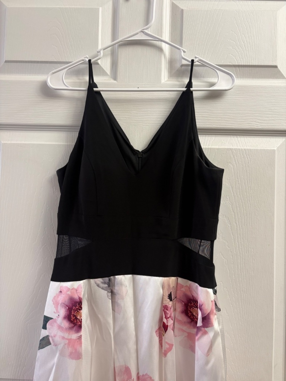 Xscape Women's Black Mesh Floral Print Formal Dress - Picture 2 of 8